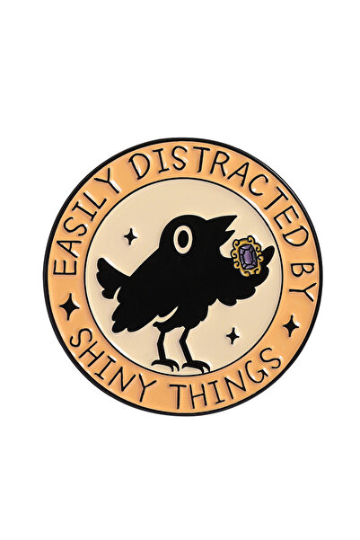 Choice QHXZ4324 دبوس زينة معدني مطلي بالمينا على شكل غراب أسود لطيف، مناسب لل...