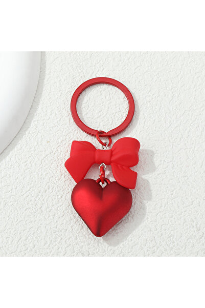 Choice E6514 Lovely Acrylic Keychains Colorful Plastic Hearts Bow Key Ring Fo...