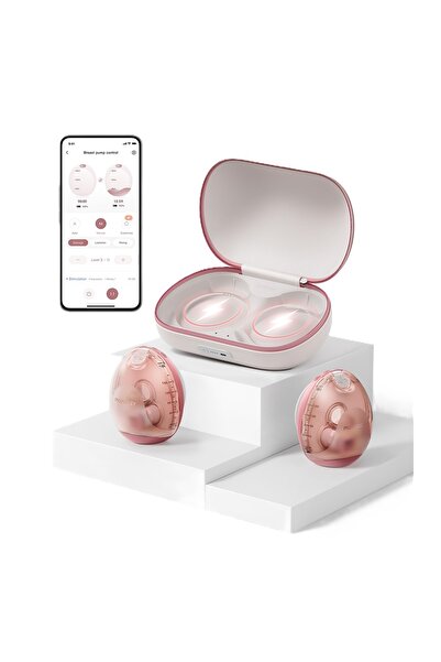 Momcozy - طقم مضخة الثدي Air 1 فائق النحافة - لون أحمر دافئ