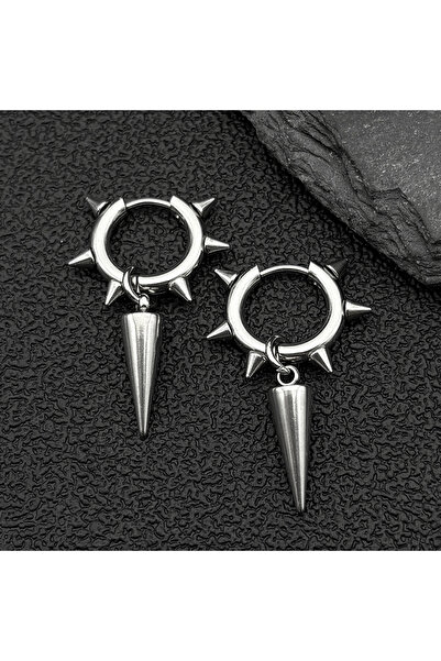 Choice B SR Punk Spike Rivet Hoop Earrings For Women Men Ear Studs Stainless ...
