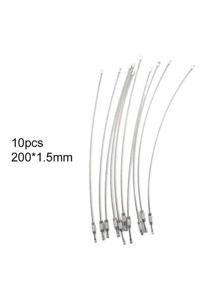 Choice 10 قطع من حلقات مفاتيح سلكية من الفولاذ المقاوم للصدأ، مقاس 200 × 1.5 ...