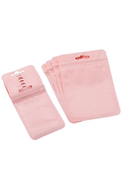 Choice 50 كيسًا بلاستيكيًا ورديًا بسحاب، شفاف من جانب واحد، مقاس 8.5 × 13 سم،...