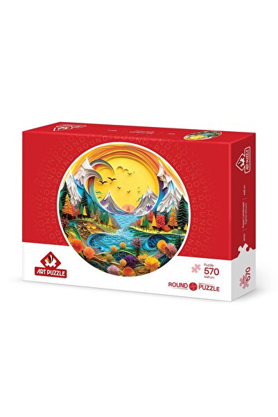 Art Puzzle لغز دائري من 570 قطعة بتصميم المناظر الطبيعية الورقية