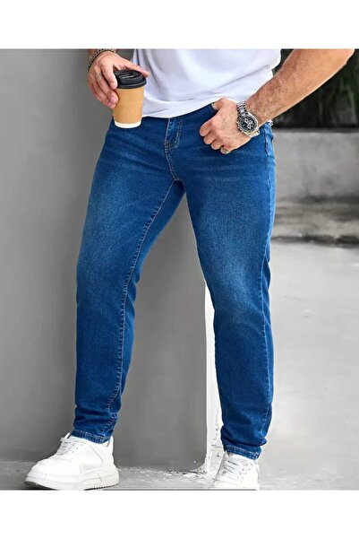 KING SEZAR Muške Regular Fit farmerke ravnih nogavica od elastičnog denima sa...