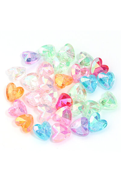 Choice 12mm 100pcs Transparent 100pcs Acrylic Heart Beads Transparent Loose S...