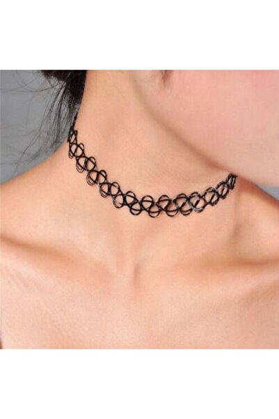 Choice قلادة تشوكر عتيقة مطاطية بتصميم وشم، متعددة الألوان، عصرية، ذات طابع ك...