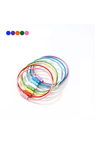 Choice 10 قطع من سلسلة مفاتيح سلكية ملونة من الفولاذ المقاوم للصدأ من ماكرون،...