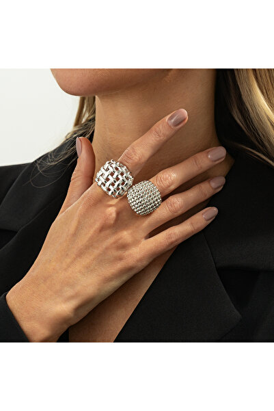 Choice Silver Color PuRui 2 Pcs/Set Vintage Exaggerated Hollow Geometric Wide...