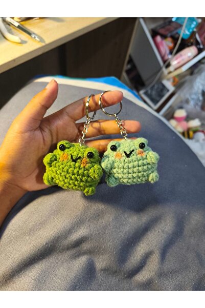 ayta kids clothing toys Amigurumi el örgüsü sevimli kurbağa anahtarlık / çant...