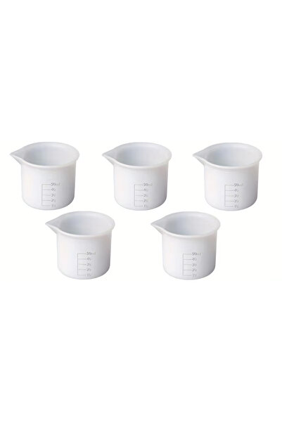 Choice مجموعة من 5 قطع من أكواب القياس المصنوعة من السيليكون سعة 50 مل، قالب ...