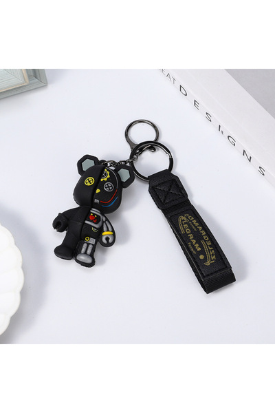 Choice 1PC Black Simple Mechanical Bear Cute Keychain Chain Bag Personalized ...
