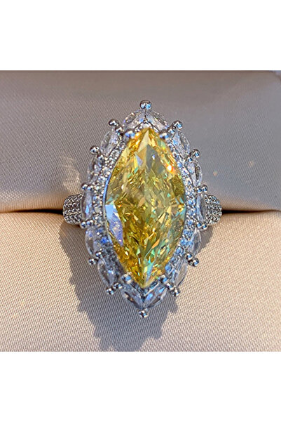 Choice 8 F1782 Huitan Yellow Marquise Cubic Zirconia Rings Women for Party Te...