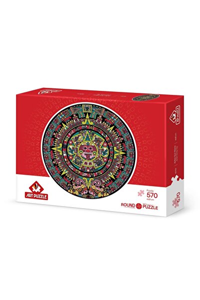 Art Puzzle Aztec Sun Stone 570 Piece Round Puzzle