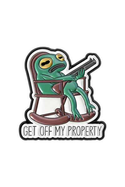 Choice QHXZ5540 اخرج من ملكيتي! دبابيس مينا بتصميم ضفدع كرتوني على كرسي، دباب...