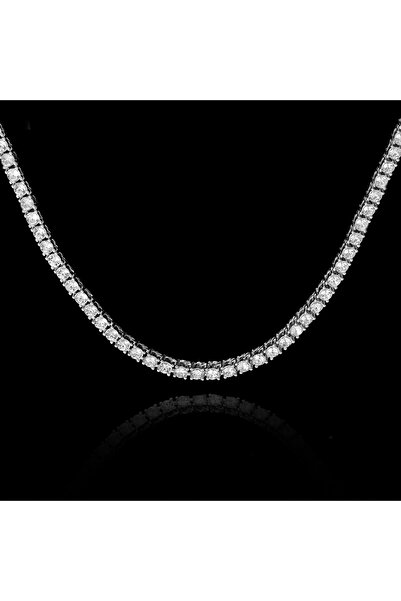 Choice 20in(50cm)Necklace Silver Color Full Rhinestone 4mm Wide Tennis Link C...
