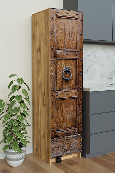 Hediyeler Kapında "Zelvin" Rustic tek Kapaklı Raflı Kiler Dolabı Banyo Dolabı...