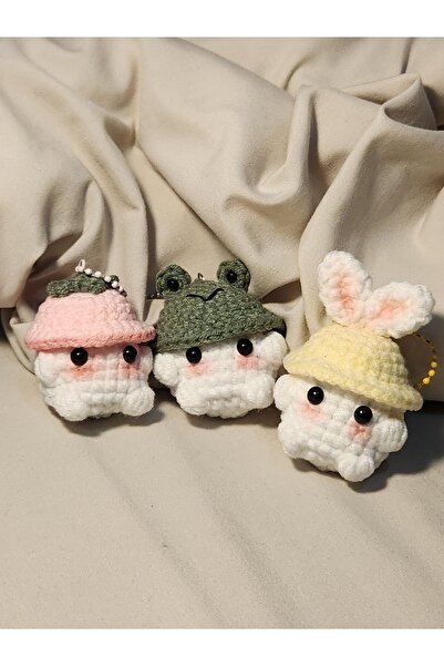 ayta kids clothing toys Amigurumi sevimli kurbağa şapkalı tavşan anahtarlık /...