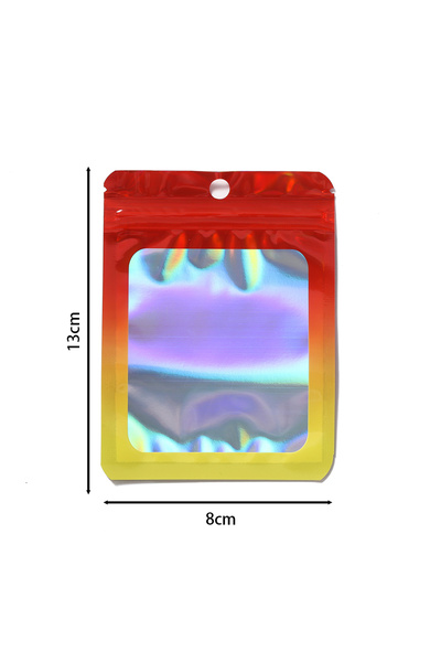 Choice أكياس بلاستيكية سميكة بسحاب، حمراء اللون، مقاس 8×13 سم، 50 قطعة، متدرج...