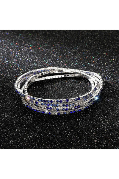 Choice B 5Pcs/Lot Elastic Crystal Bracelets 2mm Charming Gold Color Crystal R...