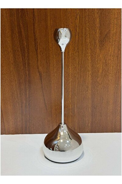 ALQANNAS حامل شموع أنيق من الفولاذ المقاوم للصدأ الفضي، حامل زخرفي عصري طويل ...