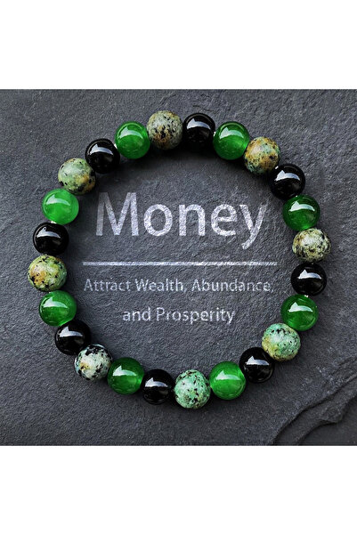 Choice green Fashionable 8mm Green Beaded Bracelet - Handmade Elastic Rope Br...