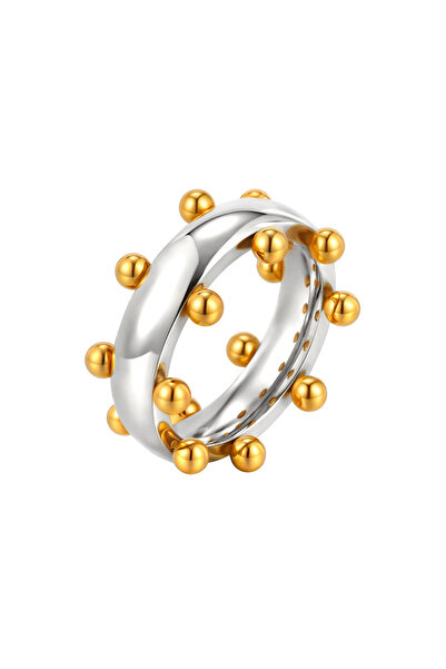 Choice 8 c VNOX Stainless Steel Mini Balls Ring Gold Color Vintage Finger Rin...