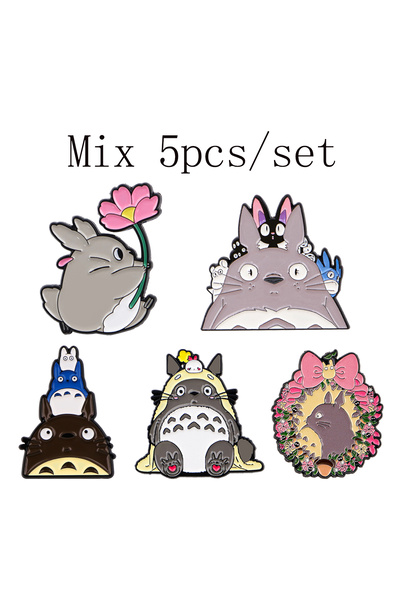 Miniso 8 1-5pcs/Set Grey Cats Enamel Pin Classic Anime Brooches Bag Lapel Pin...