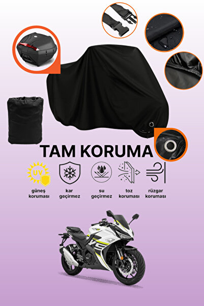 dokaca Black Rear Bag and Lock Compatible Rks R250 Compatible Motorcycle Tarp...