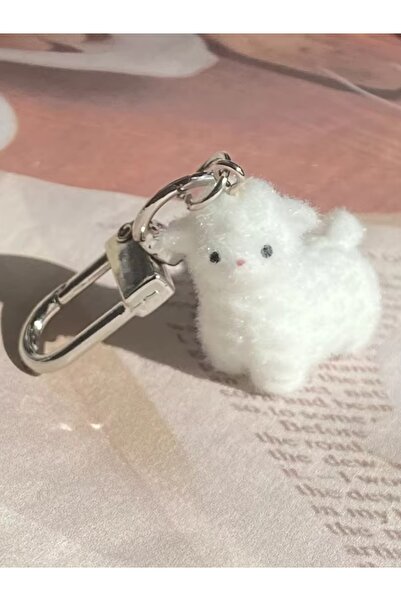 Choice سلسلة مفاتيح على شكل خروف أبيض رقيق ولطيف، مصنوعة من الراتنج، صغيرة ال...