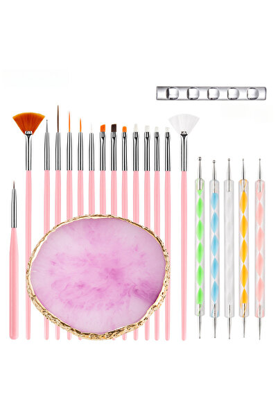 Choice مجموعة أدوات تجميل الأظافر الوردية (22 قطعة) و(27 قطعة) مع فرشاة فن ال...