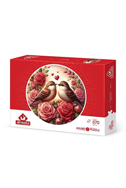 Art Puzzle Roses and Love 570 Piece Round Puzzle