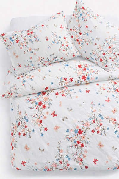 İQON Double Duvet Cover Set Jungle White Setçi̇ft