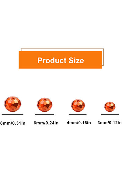 choice2 8mm 62pcs Orange Orange Flat Round Faceted Austria Crystal Glass Loos...