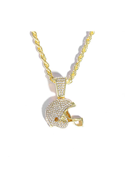 Choice 18inch(45cm) Gold Color American Football Helmet Pendant For Necklace ...