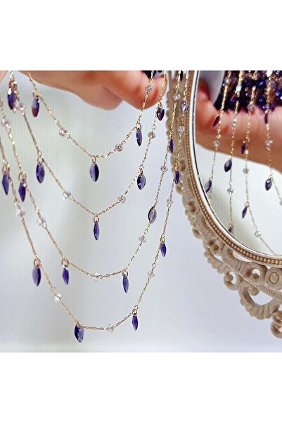 Choice سلاسل كريستالية مطلية بالذهب عيار 925، بطول 0.5 متر، وسلسلة نحاسية مطل...