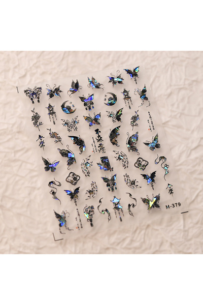 NAILFYOU قطعة واحدة من ملصقات تزيين الأظافر على شكل فراشة كاواي خماسية الأبعا...