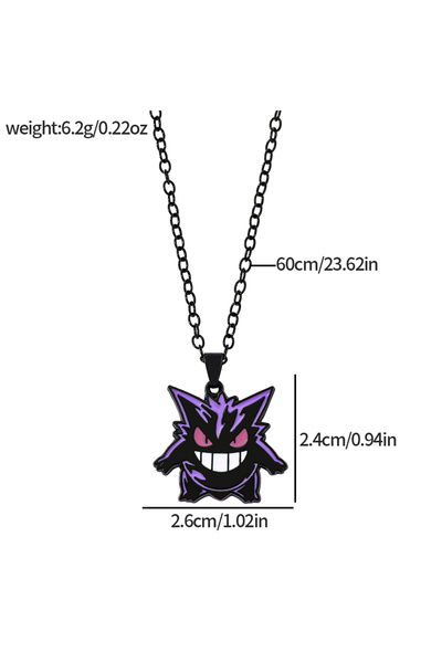Miniso قلادة غينغار من أنمي بوكيمون XL3281، سلسلة غينغار كاواي لمحبي بوكيمون،...