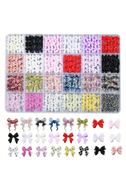 Choice ZB108 12/24 شبكة، زينة أظافر ثلاثية الأبعاد على شكل فيونكة/شريط، فيونك...