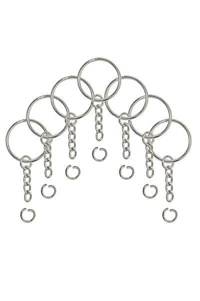 Choice 30pcs keychain accessories 10/30/50pcs Open Metals Key Ring with Chain...