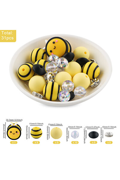 Choice مجموعة جديدة من 31 قطعة من خرز السيليكون ثلاثي الأبعاد الجديد، خرز دائ...