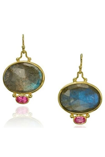 Choice E1647-2 Gorgeous Gold Geometric Earrings Inlaid with Natural Stone Dan...