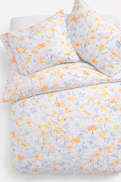İQON Double Duvet Cover Set Zambak Orange Setçi̇ft