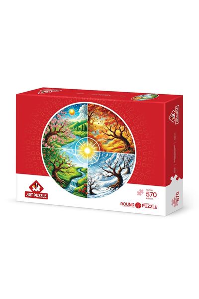 Art Puzzle Four Seasons Wheel 570 Piece Round Puzzle