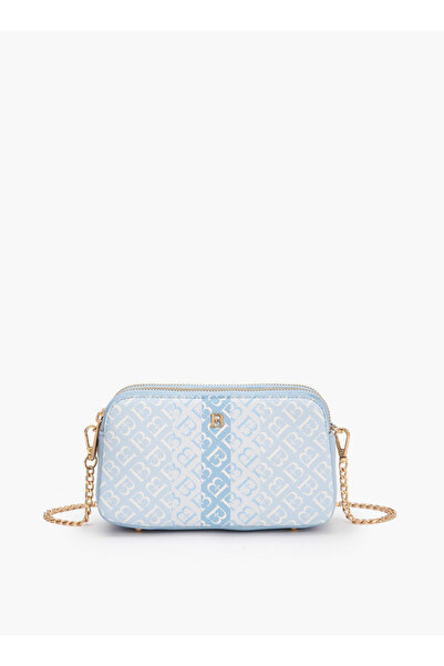 Flora Bella by Shoexpress حقيبة كروسبودي بنقشة مونوغرام مع حزام سلسلة - ارتفا...