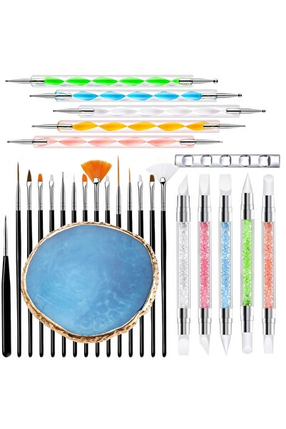 Choice مجموعة أدوات تجميل الأظافر (27 قطعة) - مجموعة فرش تزيين الأظافر مع لوح...