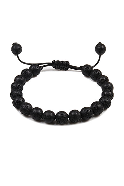 Choice سوار رجالي من خرز عين النمر الطبيعي 8 مم، مصنوع من حجر بركاني هاولايت ...