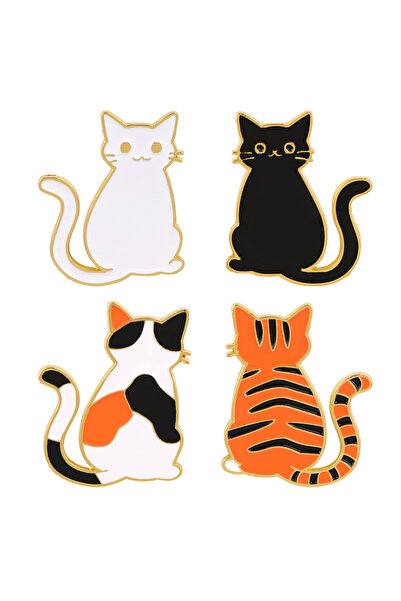 Choice دبوس مينا على شكل قطة جالسة، بروش معدني لطيف، مناسب لحقائب الظهر والقب...