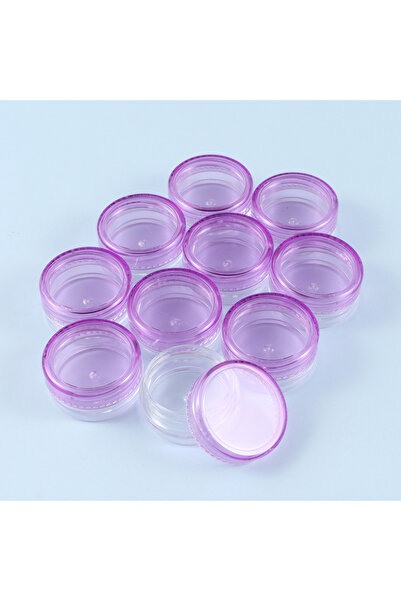 Choice علبة بلاستيكية صغيرة دائرية شفافة، لون بنفسجي، 10 قطع/عبوة، 3 × 1.5 سم...