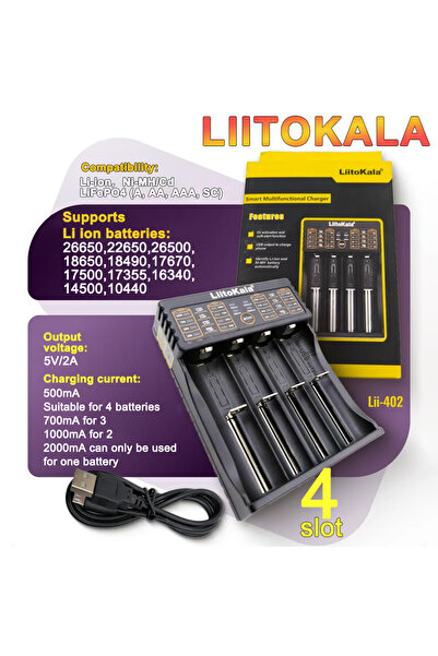 Choice حزمة Liitokala 1 LiitoKala Lii-402 18650 شاحن البطاريات الذكية 1.2V 3....