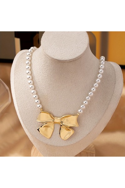 Choice YF7107-1 Elegant Ballet Bow Necklace Women's Versatile Jewelry for Wed...